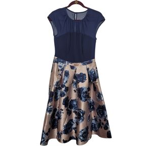 Rebecca B. Navy Floral Dress Size 4 NWT